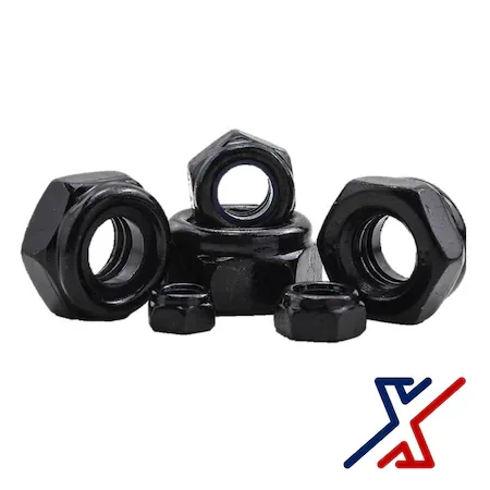 1 1/2-8 Ultra Hi Performance Black-Oxide Steel Nylon-Insert Locknuts, 75PK