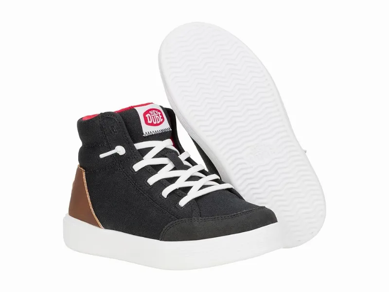 Hey Dude Kids Cody Hi Classics (Little Kid/Big Kid) (Black) Men's Lace-up Boots