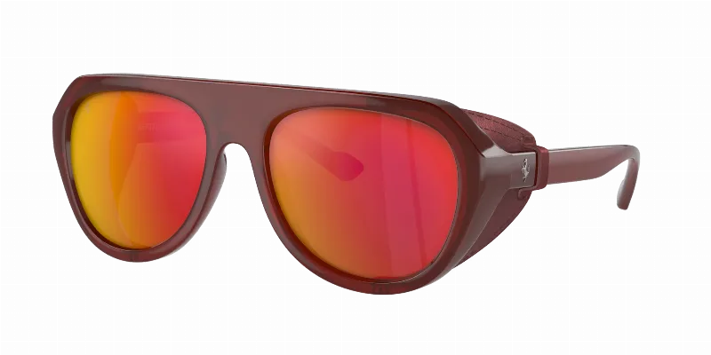 FERRARI Unisex Sunglasses FH2002QU  -  Frame color: Transparent Brown, Lens color: Mirror Red Polarized