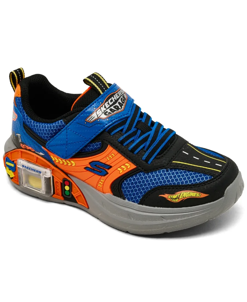 Skechers Little Kids Garage Casual Sneakers from Finish Line - Blue, Black