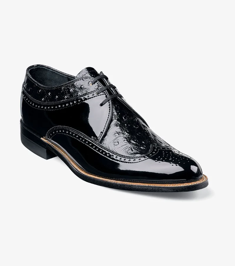 Stacy Adams Shoes Dayton Ostrich Wingtip Oxford Black Size 12