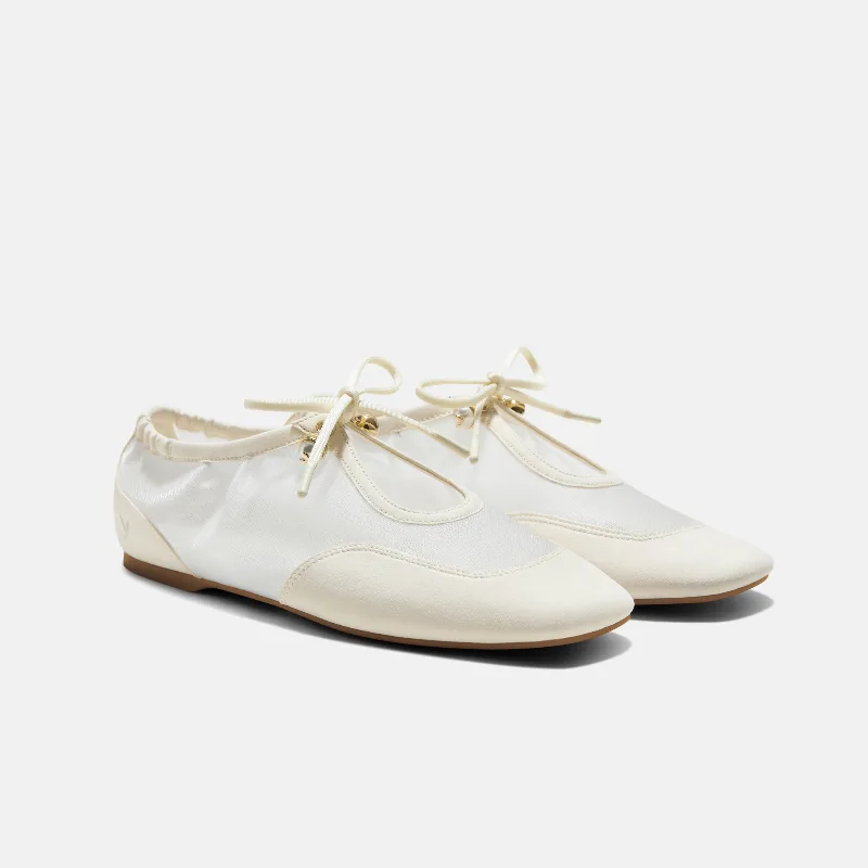 VIVAIA Square-Toe Organza Sneakerinas (Ciara)|CREAM|US 8.5