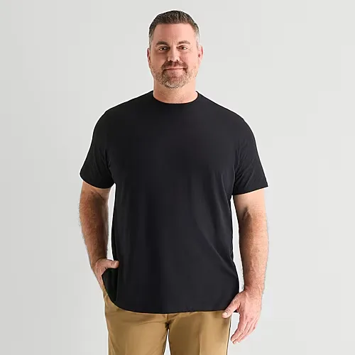 St. John's Bay Super Soft Mens Crew Neck Short Sleeve Quick Dry Big and Tall T-Shirt, 3x-large, Black