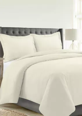 Pointehaven Celeste Home Velvet Soft Luxury Cotton Flannel Duvet Set, Beige, Twin