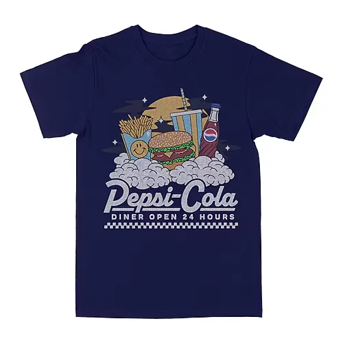 Novelty Pepsi Mens Crew Neck Short Sleeve Regular Fit Graphic T-Shirt, X-large, Blue