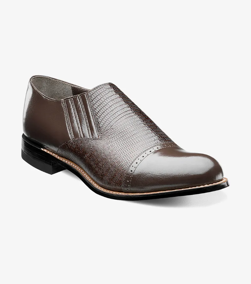 Stacy Adams Shoes Madison Cap Toe Slip On Brown Size 14