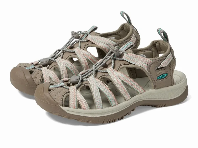 KEEN Whisper Women's Sandals Taupe/Coral : 7.5 B - Medium, Textile
