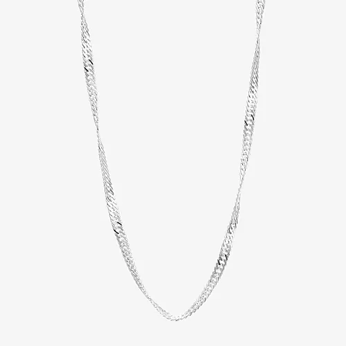 Silver Reflections Pure Silver Over Brass 16-30" Chain Necklace, One Size