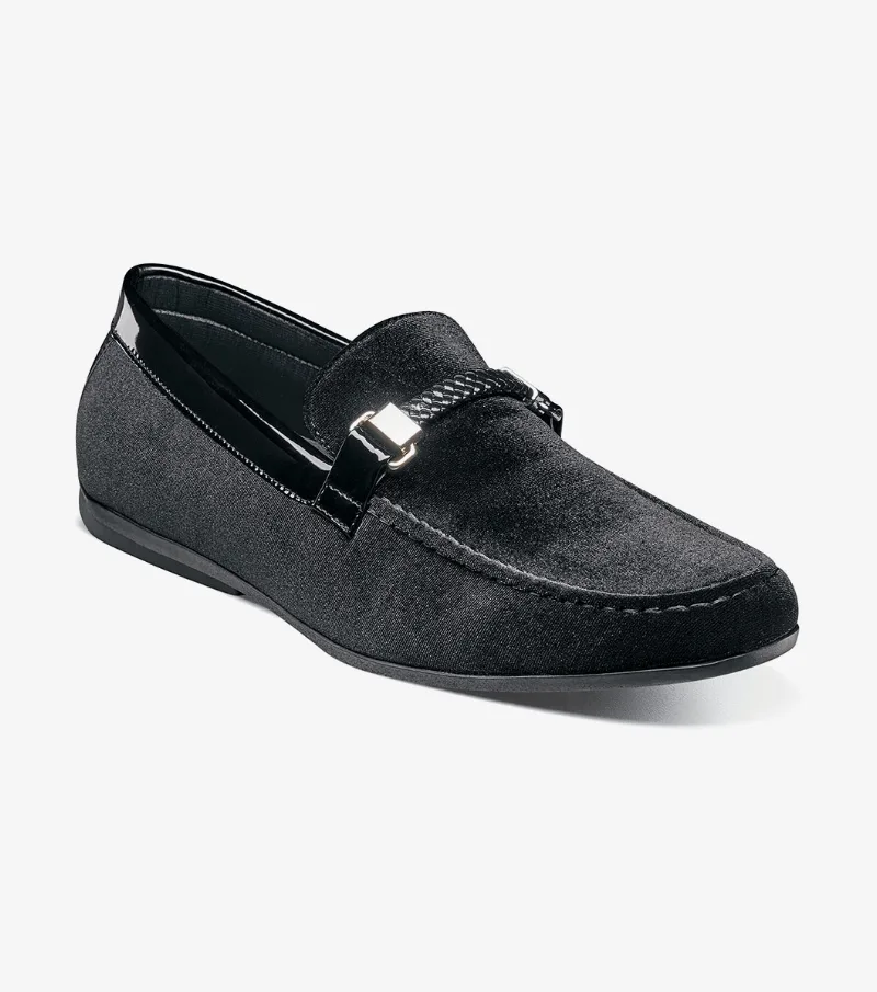 Stacy Adams Shoes Sheridan Moc Toe Bit Slip On Black Size 9.5