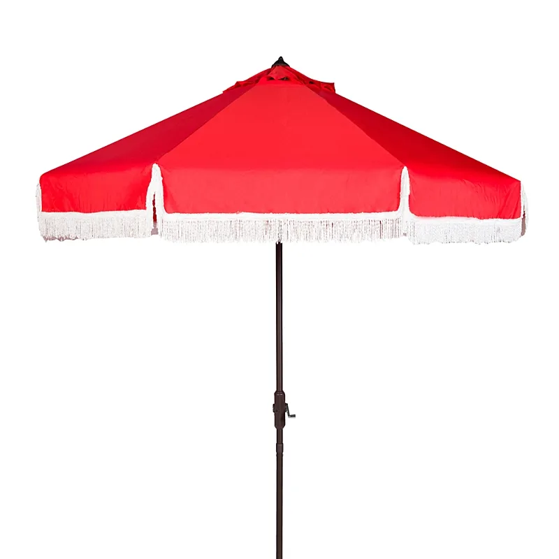 Safavieh Fabia Fringe 9 Ft Crank Umbrella