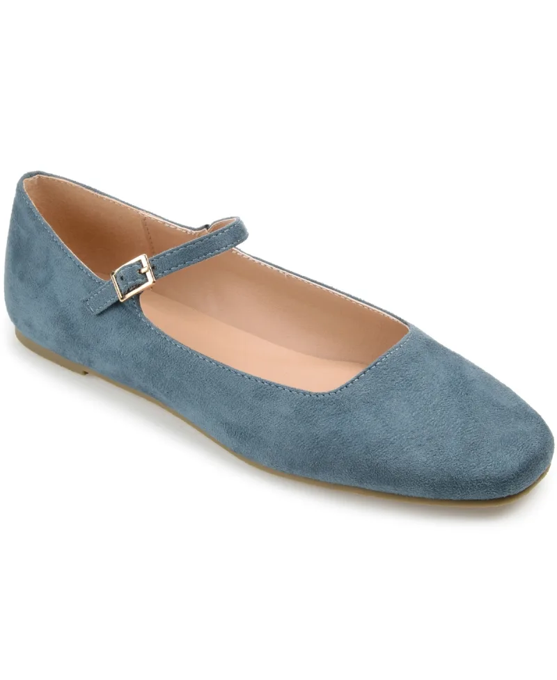 Journee Collection Women's Carrie Square Toe Mary Jane Flats - Blue