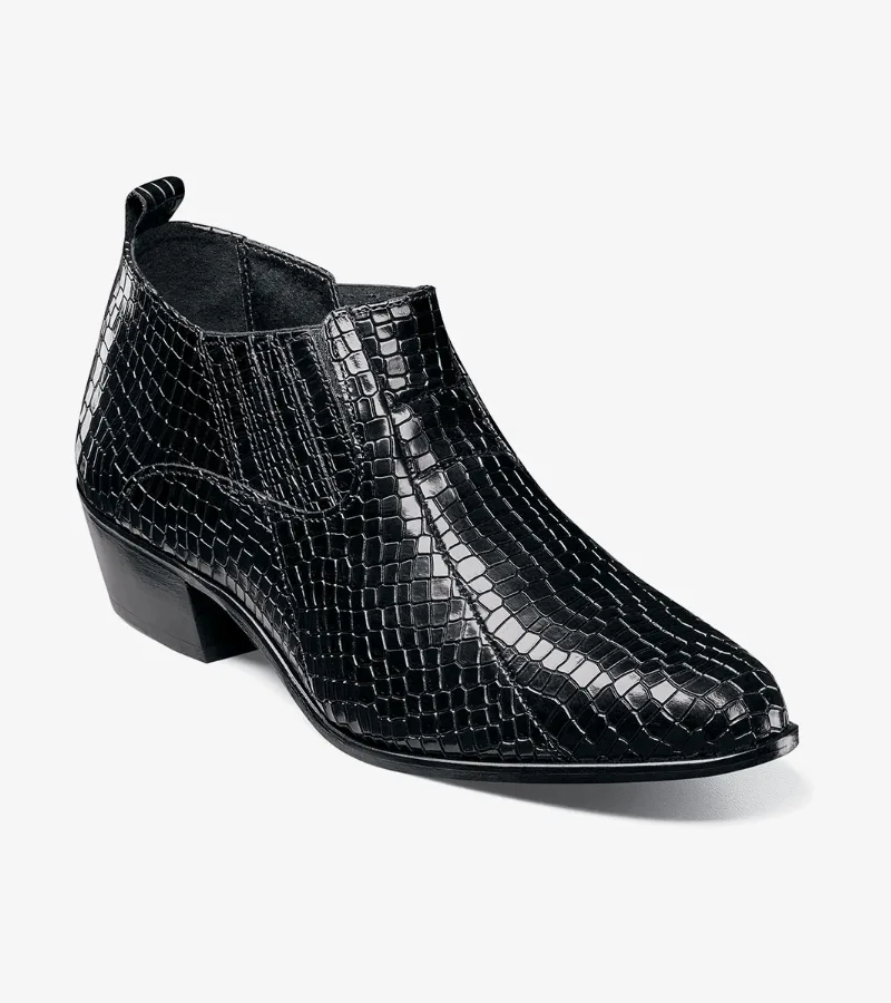 Stacy Adams Shoes Sandoval Cuban Heeled Boot Black Size 13
