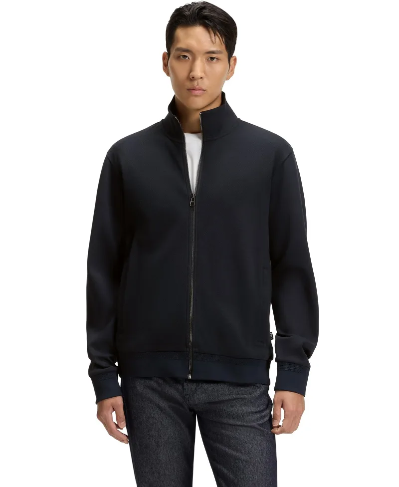 Boss by Hugo Boss Men's Regular-Fit Zip-Up Sweatshirt - Dark Blue