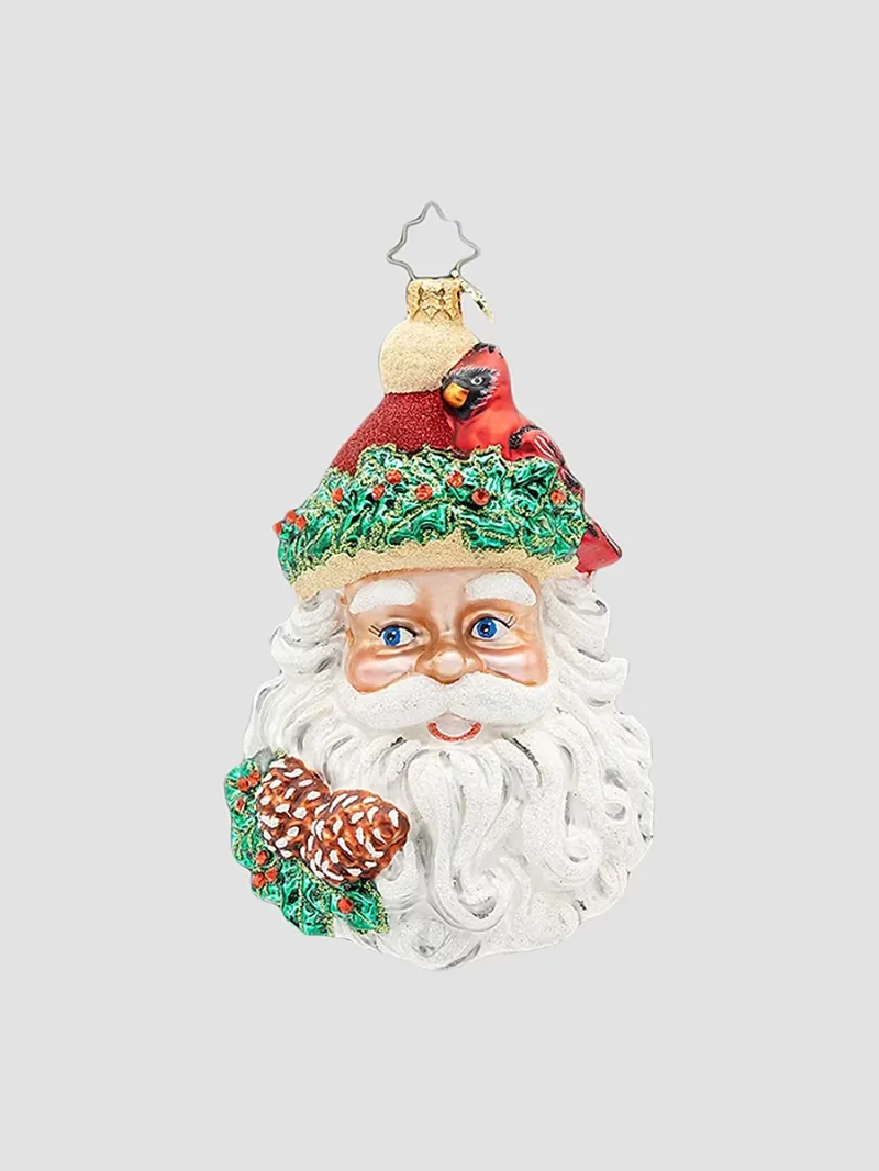 Christopher Radko American Santa Woodland Wishes Santa Ornament