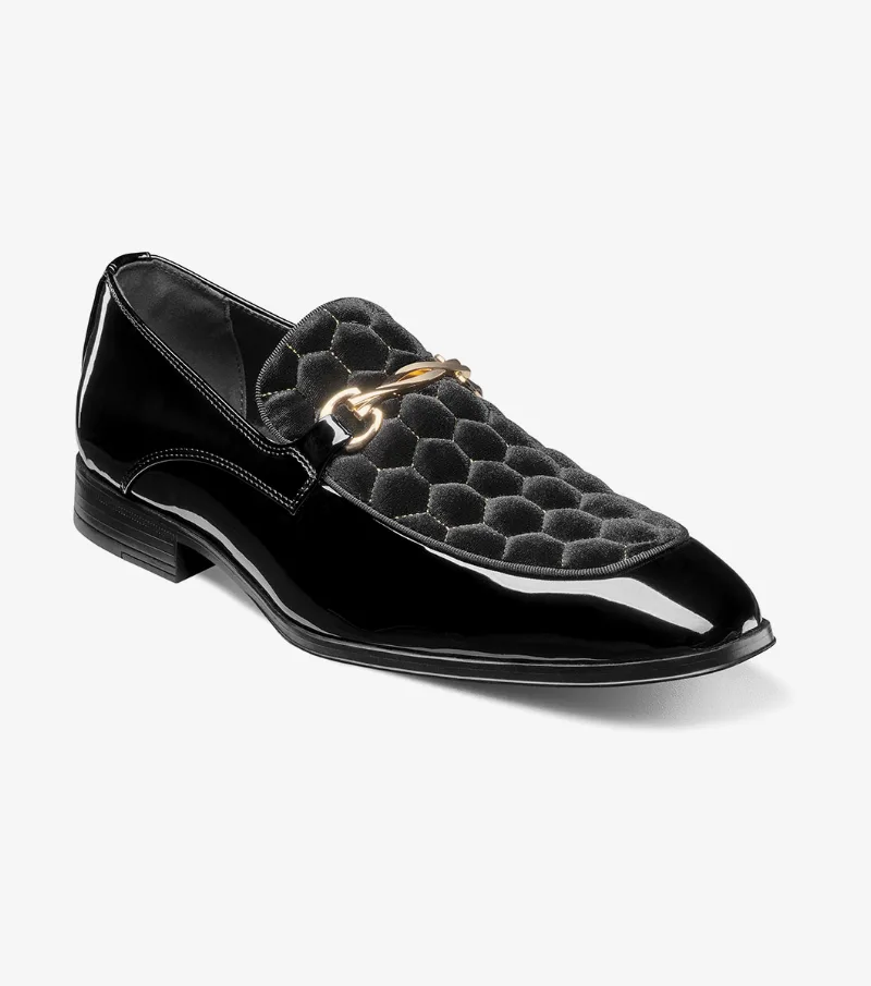 Stacy Adams Shoes Sprague Moc Toe Bit Slip On Black Size 8