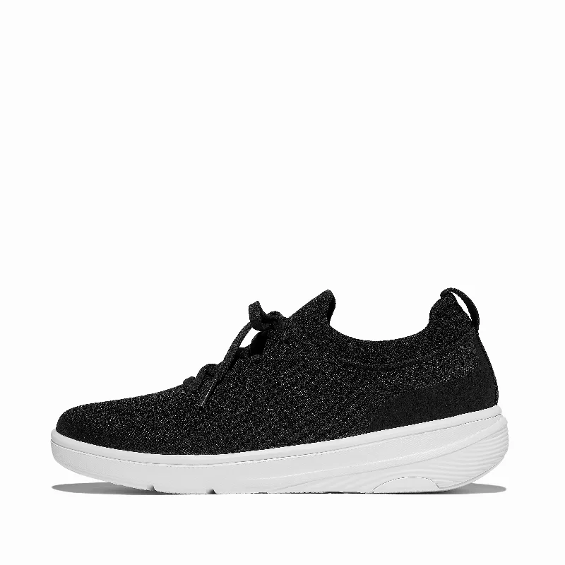 SUPER-Q Knit Slip-On Laced Sneakers