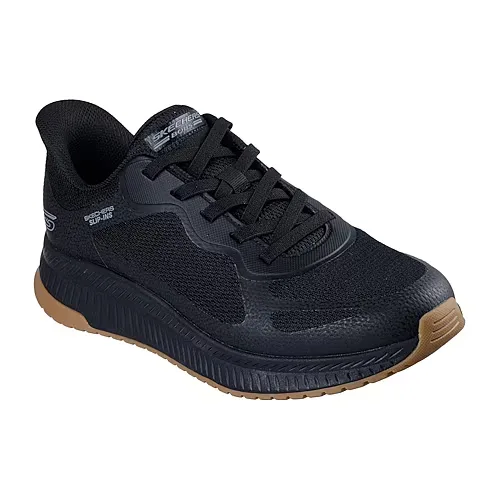 Skechers Bobs Hands Free Slip-Ins Hands Free Bobs Sport Squad 4 Mens Sneakers, 10 Wide, Black
