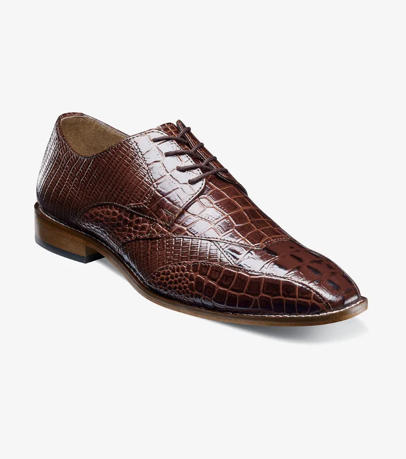 Stacy Adams Shoes Tristano Modified Bike Toe Oxford Cognac Size 10.5