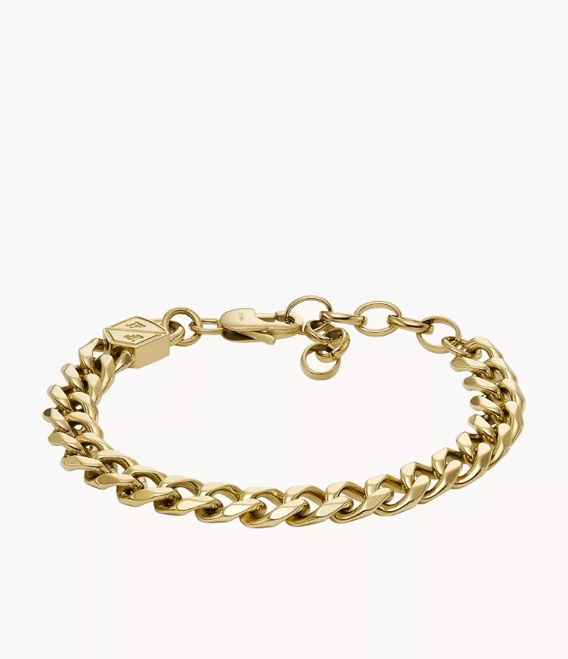 Ellis Core Chains Gold-Tone Stainless Steel Chain Bracelet