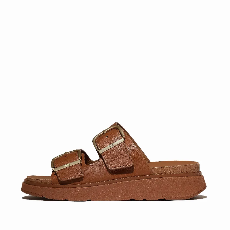 GEN-FF Buckle Two-Bar Leather Slides