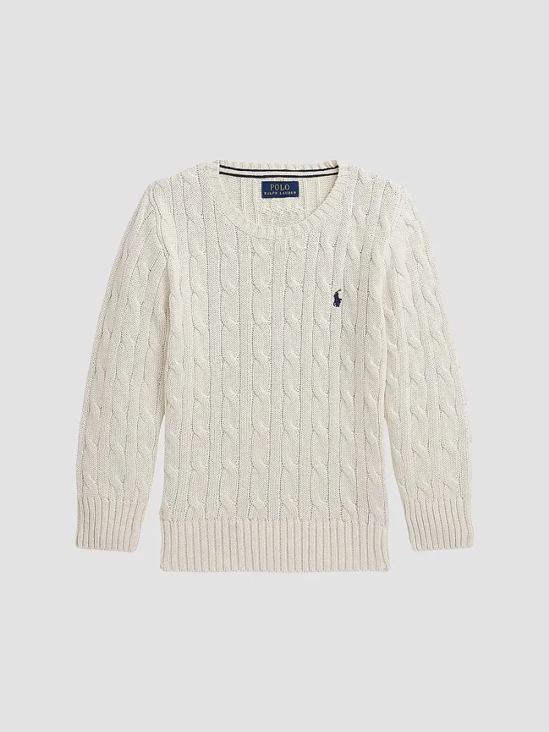 Polo Ralph Lauren Boy's Little Boy's & Boy's Cable-Knit Crewneck Sweater - Andover Cream - Size 4