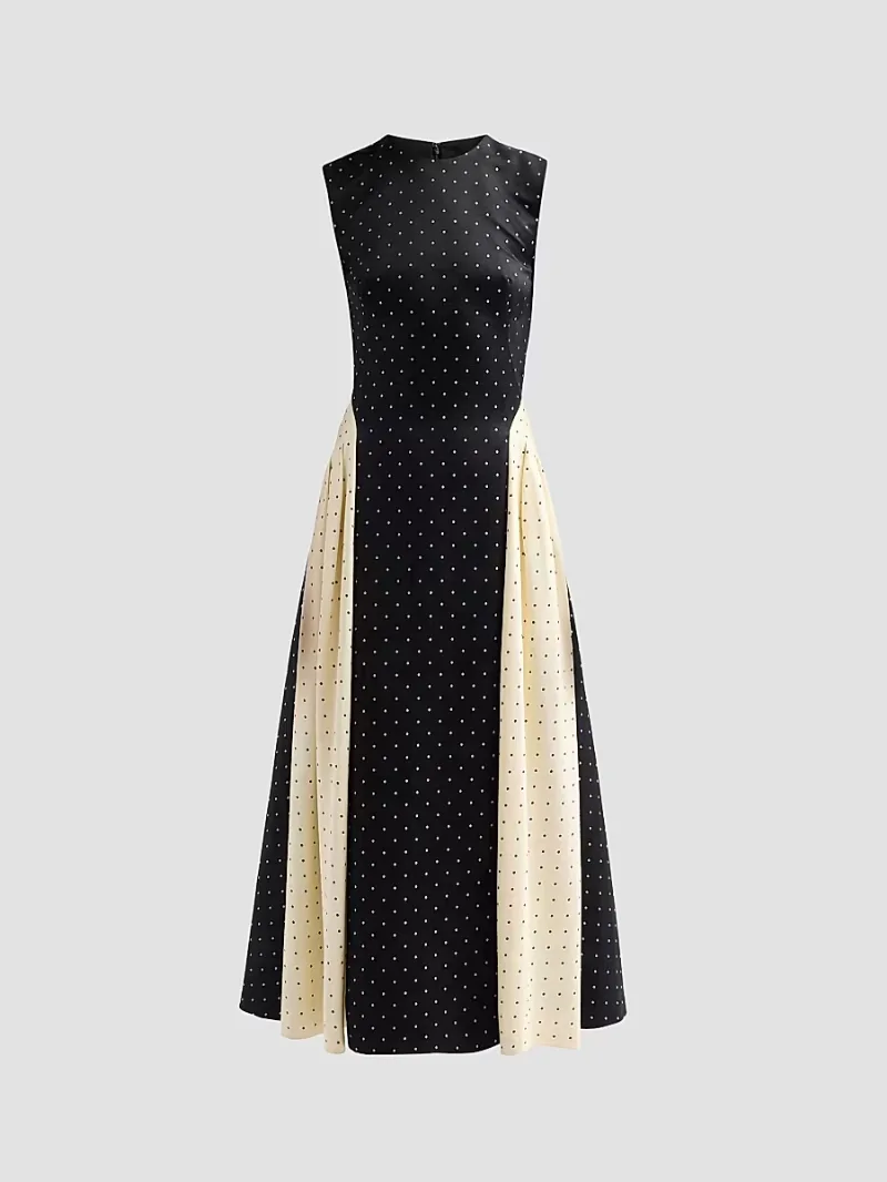 Lela Rose Women's Alexis Polka Dot Jacquard Midi-Dress - Black - Size 8