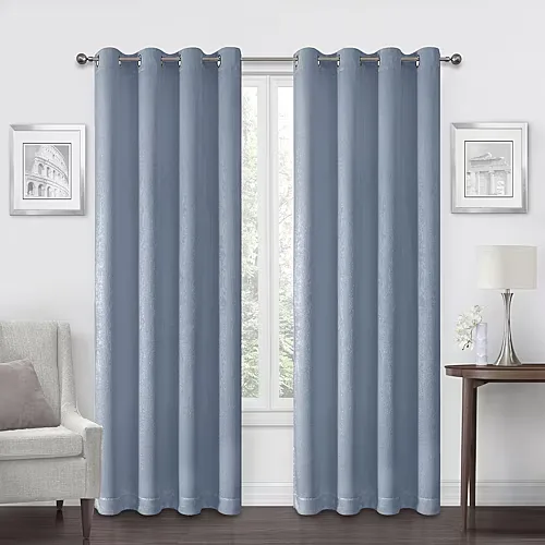 Regal Home Ayden Solid Grommet Top Energy Saving Blackout Single Curtain Panel, One Size, Blue