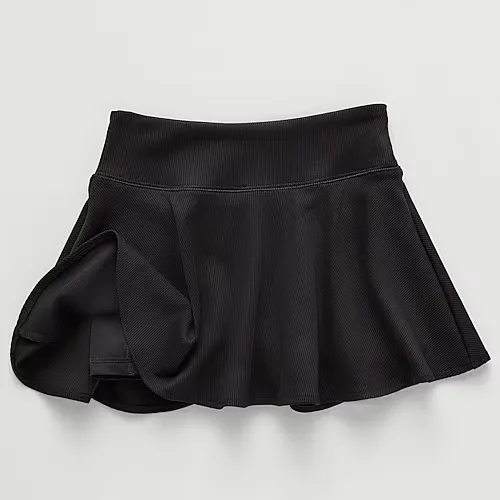 Xersion Rib Sport Little & Big Kid Girls Mid Rise Skort, X-large (16), Black