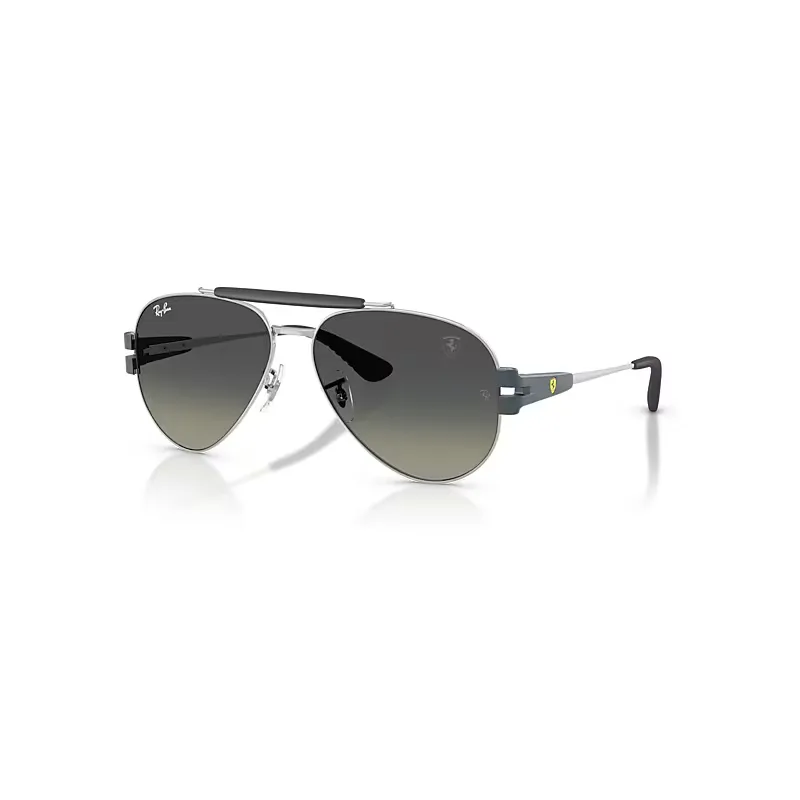 Ray-Ban Rb3762m Scuderia Ferrari Collection Sunglasses Matte Light Blue & Silver Frame Grey Lenses 58-14