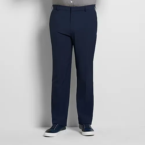 Van Heusen Everyday Defense Stain Shield Mens Straight Fit Big and Tall Dress Flat Front Pant, 50 29, Blue