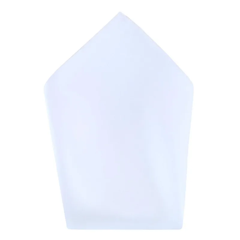 Trafalgar Men's Sutton Solid Color 13 Inch Silk Pocket Square - White