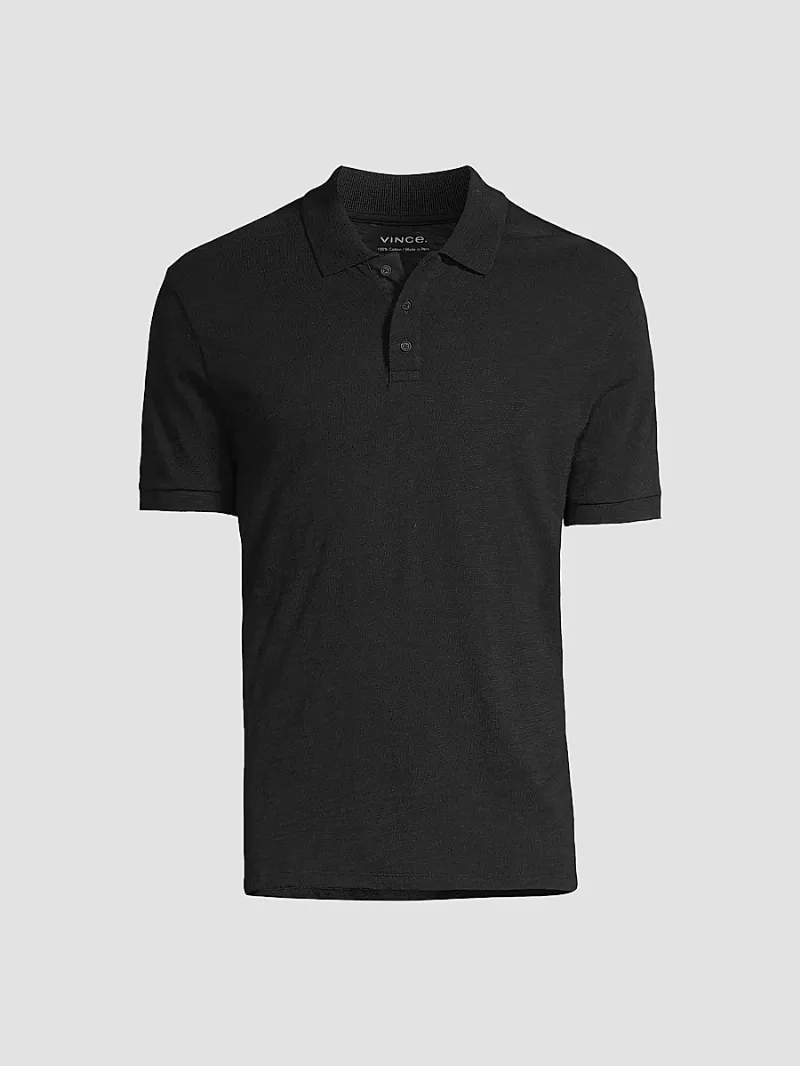 Vince Men's Classic Polo Shirt - Black - Size Small