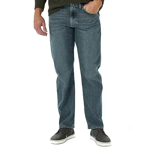 Wrangler Mens Stretch Straight Leg Relaxed Fit Jean, 40 30, Blue