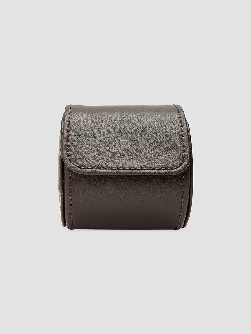 Wolf Earth Single Watch Roll - Coffee