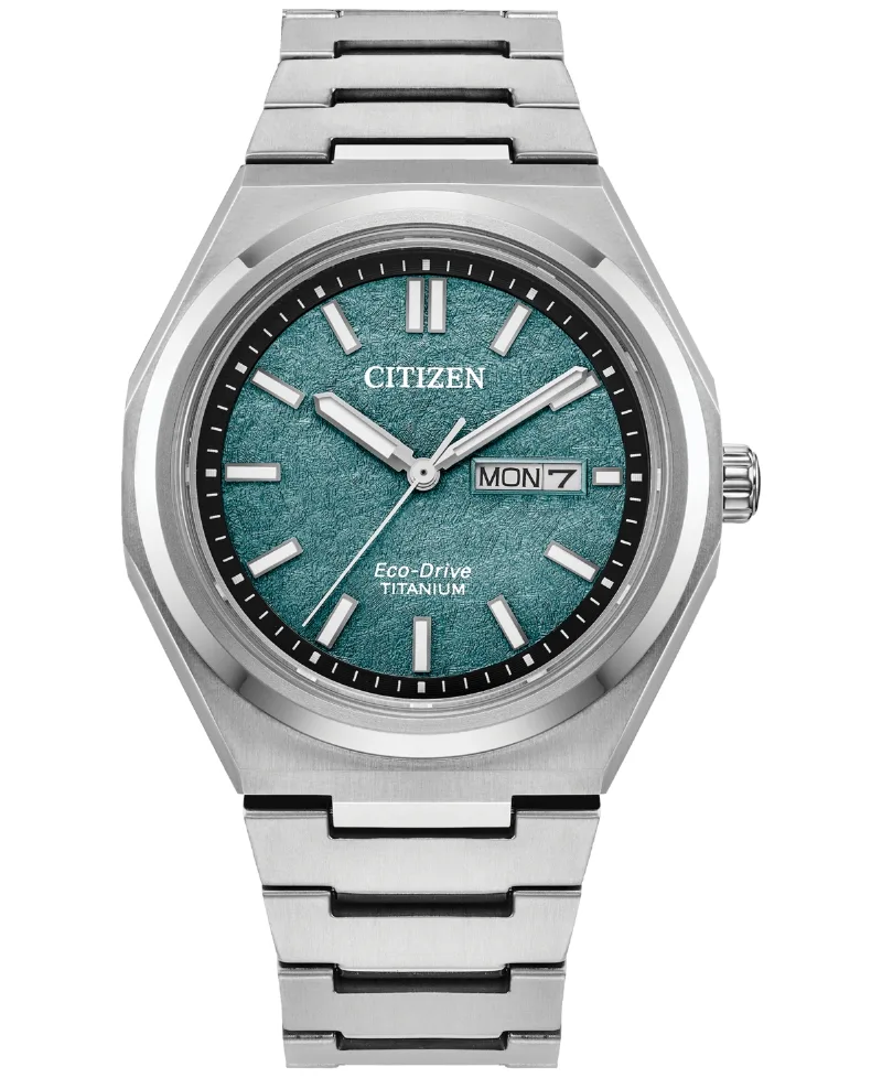 Citizen Eco-Drive Men's Zenshin Silver-Tone Super Titanium Bracelet Watch 39mm - Silver-tone