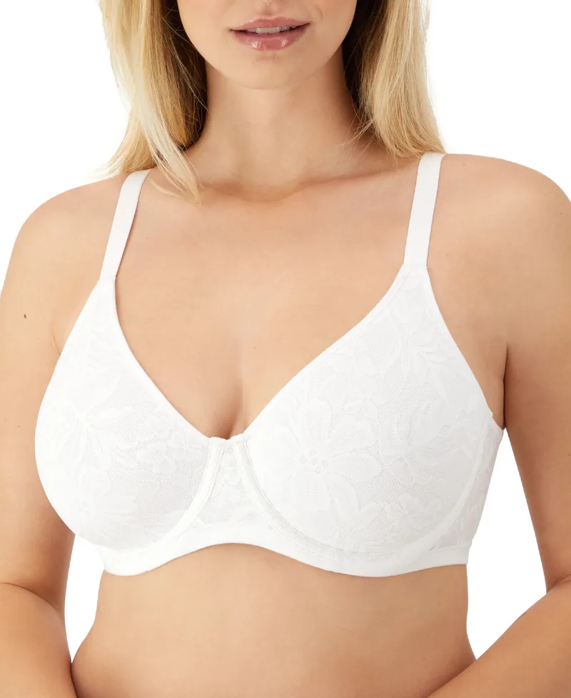 Bali Women's Breathe Lace Underwire Bra DF7590 - White