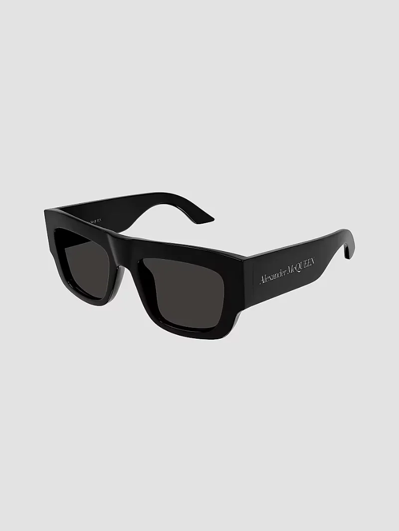 McQueen Men's Bold 53MM Square Sunglasses - Black Dark Grey