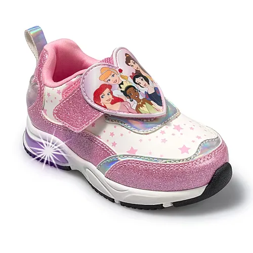 Ground Up Disney Princess Athletic Toddler Girls Princess Sneakers, 9 Medium, White