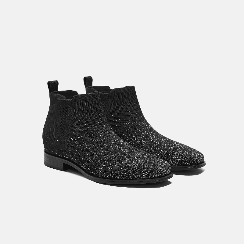 VIVAIA Square-Toe Slip-On Chelsea Boots (Ryan Slip-On)|BLACK METALLIC|US 11