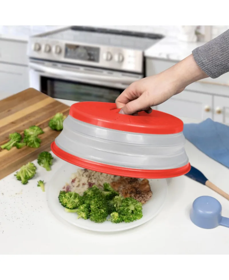 Tovolo Collapsible Microwave Cover 3-Pc. Set - Candy Apple Red