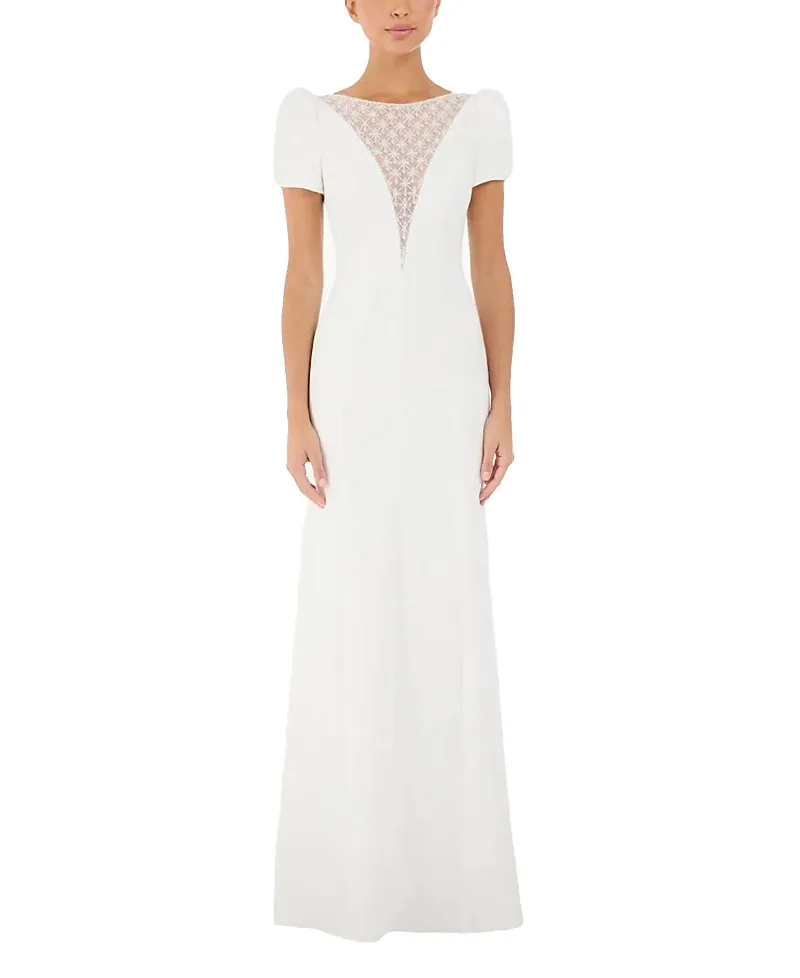 Jenny Packham Empress Puff-sleeve Crystal-embellished Maxi Dress