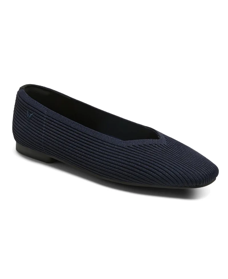 Vivaia Women's Margot 2.0 Square-Toe V-Cut Ballet Flats - Navy