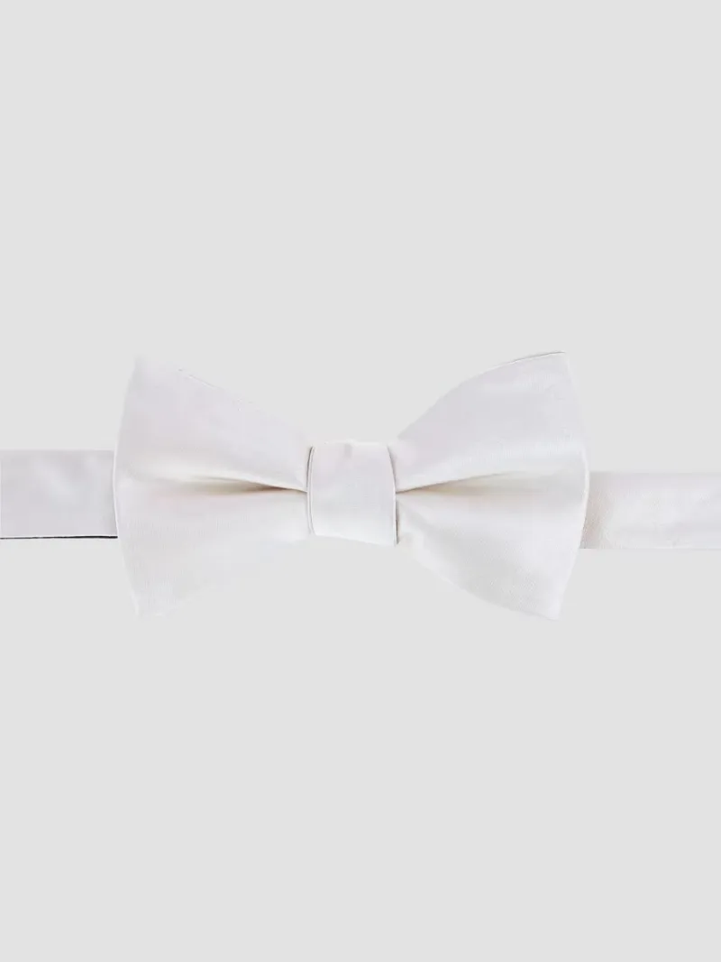 Men Silk Bow Tie - White