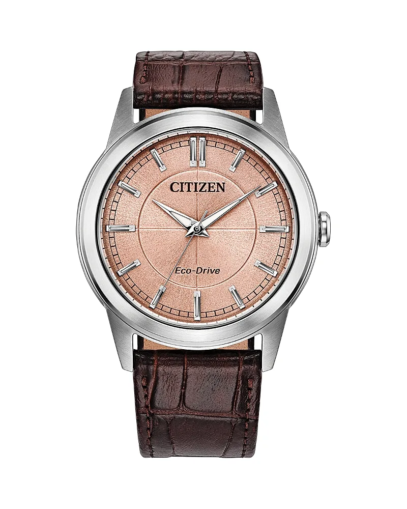 Citizen Rolan Leather Strap Watch, 41mm