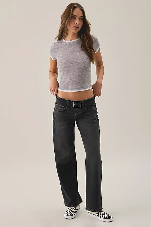 BDG Alto Ultimate Low-Rise Straight Jeans in Black, Women's at Urban Outfitters