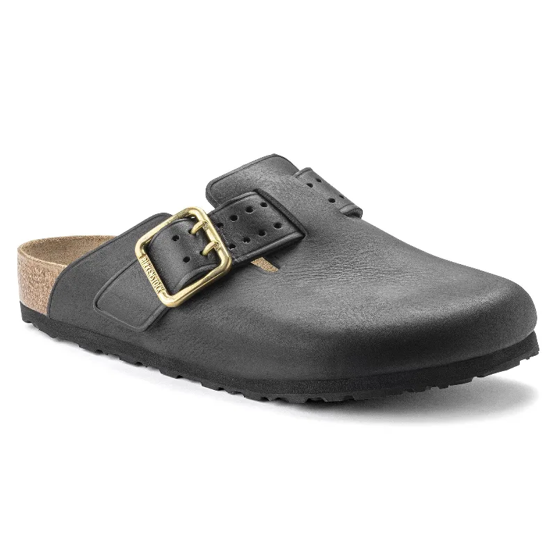 BIRKENSTOCK Boston Bold Leather Black Clogs