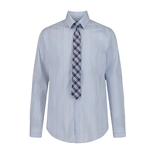 Van Heusen Little & Big Kid Boys Stretch Fabric Long Sleeve Point Collar Shirt + Tie Set, L14/16h, Blue