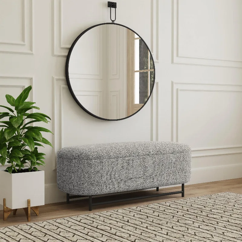 Ashley Homepop Ellipse Storage Bench, Cream
