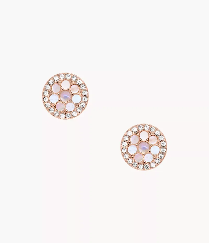 Boucles d’oreilles à dormeuse nacrées mosaïque Merrit