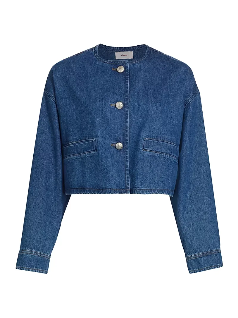 Xirena Women's Paley Cropped Denim Jacket - Maritime - Size Large